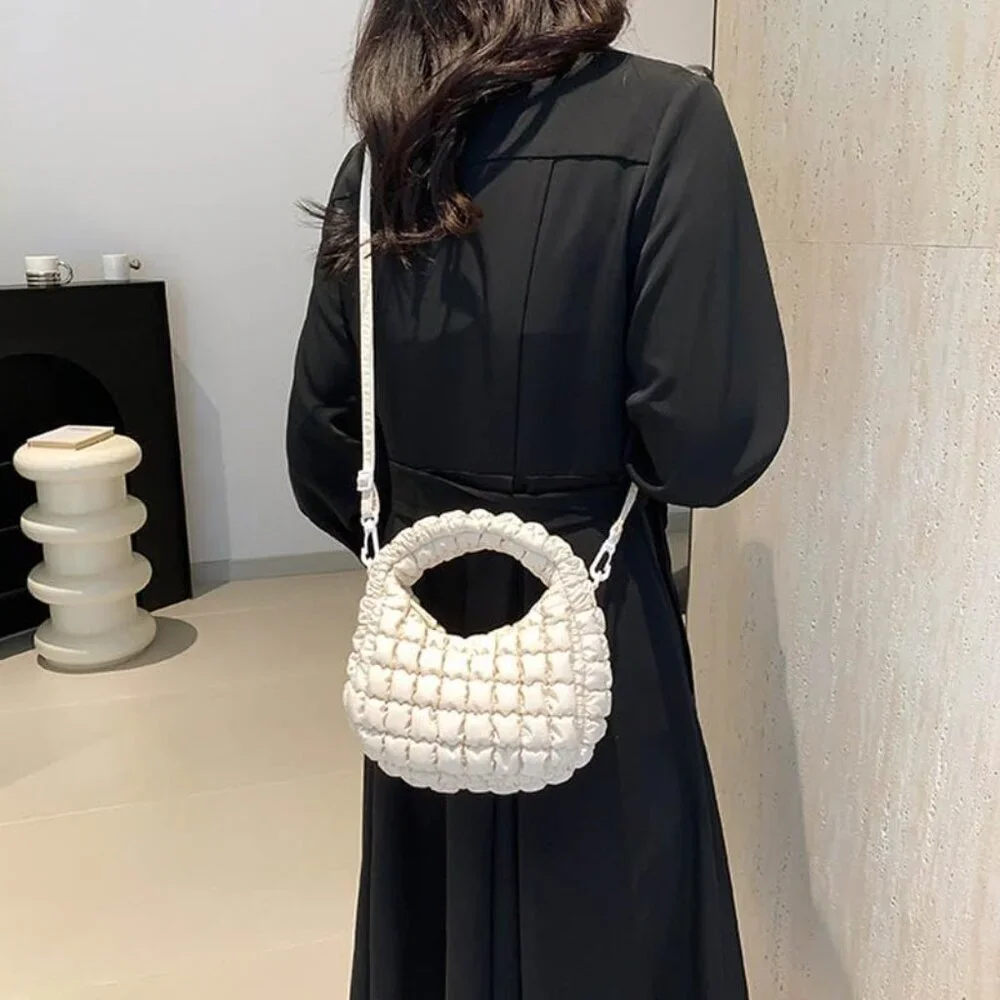 Small Quilted Bubble Bag Lightweight Puffer Handbag Crossbody Shoulder Purse
